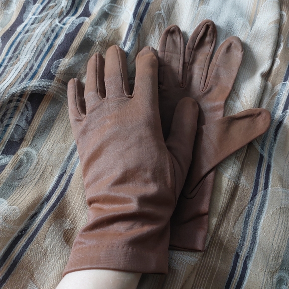 1940s 1950s tan brown gloves vintage - Picture 3 of 4